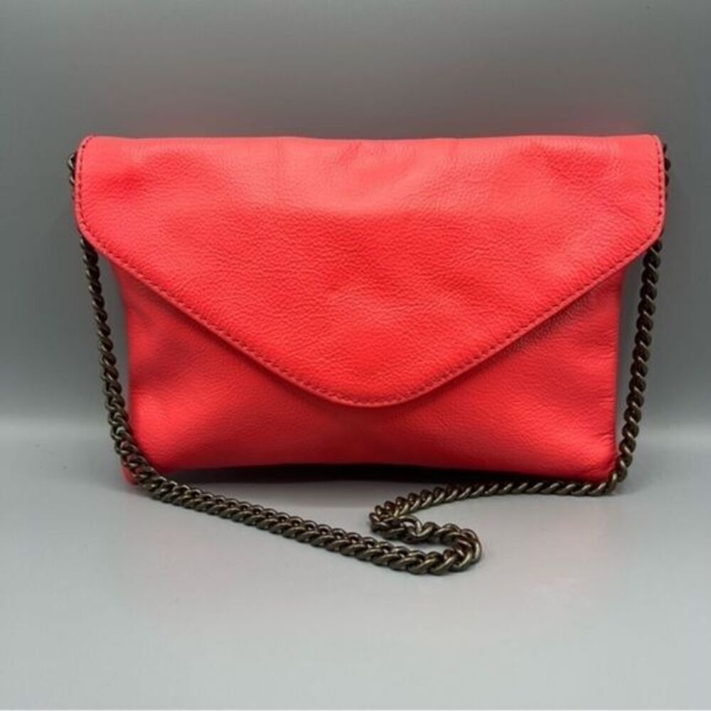 J. Crew Red Leather Chain Strap Bag